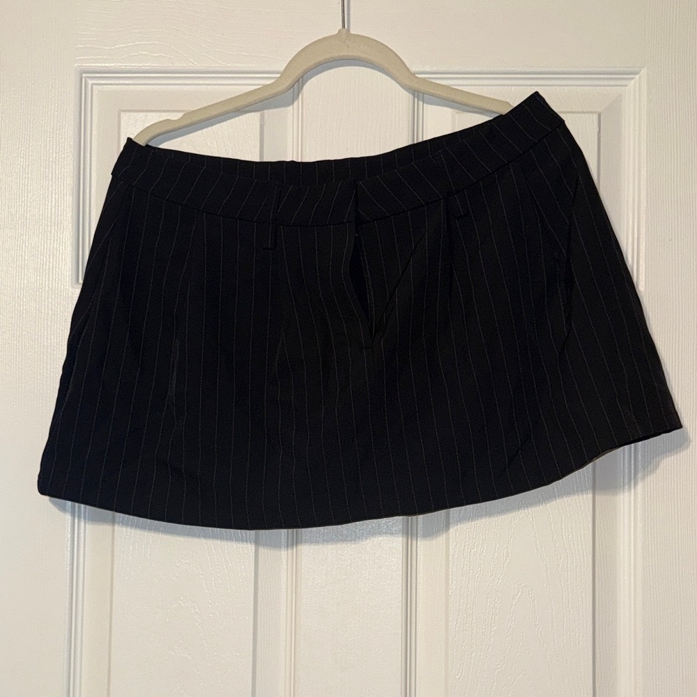 No Boundaries Black Pinstripe Mini Skirt